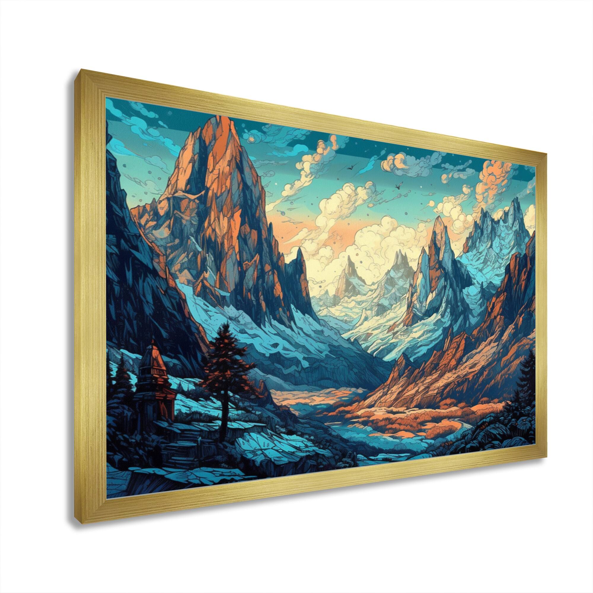 Designart "Towering Mountain Peaks Swiss Alps I" Landscape Mountains